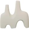 DRW Vaso astratto da tavolo in ceramica grezzo opaco 33x10x30cm