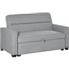 HOMCOM Divano Letto a 1 Piazza in Tessuto, Seduta 2 Posti e Schienale a 3 Reclinazioni, 154x87x89cm | Aosom Italy