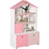 HOMCOM Scaffale Libreria Organizzatore Armadietto a Scomparti per bambini con cassetto scomparto in MDF P2 Rosa 80 x 34 x 130cm|Aosom