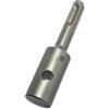 WERHE Adattatore per Trivella SDS Plus, Acciaio, Per Bosch, Makita, Einhell | lunghezza totale 95 mm, altezza 4 cm, per Trivella fino a Ø 15 cm, colore grigio, incl. perno di sicurezza e coppiglia