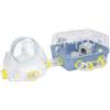 Ferplast Gabbia per criceti COMBI 2, Casetta per piccoli roditori, Robusta plastica, Tetto con griglia apribile, Tubi area palestra e accessori inclusi, 79,5 x 29,5 x h 26,3 cm Blu