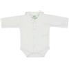 Fs - Baby BODY NEONATO A MANICA LUNGA MODELLO POLO - BIANCO