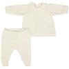 Fs - Baby TUTINA NEONATA NASCITA 2 PEZZI IN CINIGLIA PANNA