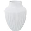 DRW Vaso da tavolo in ceramica bianco opaco 18 x 24 cm, bocca9,5 cm