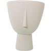 DRW Vaso Volto da tavolo in Ceramica in Beige Macchiato 29 x 38 cm, Base 13,5 cm