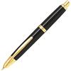 Pilot Pen 1040001M, Stilografica Capless Gold, con Meccanismo a Pressione e Finiture Placcate Oro, Pennino Misura M, Nero, in Confezione con Converter e Cartuccia Nera