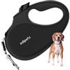 Edipets, Guinzaglio per Cani Allungabile, Retrattile, per Cani, 5 Metri, 360º, senza Grovigli, di Nylon, addestramento per cani, Taglia Grande, Media e Picola (M, Nero)