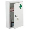 Relaxdays Armadietto Pronto Soccorso per Medicinali, 2 Scomparti, Cassetta Chiusura di Sicurezza, 32x21,5x8 cm, Bianco