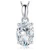 JewelryPalace 2ct Collana Solitario Donna Argento 925 con Creato Moissanite, Collana Ciondolo Pietra a Taglio Ovale con Catena Veneziana 45cm, Collane Pendenti Lunghe Matrimonio Set Gioielli Donna
