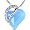 Leafael Collane Cuore Infinito Donna con Pietre di Nascita | Collezione collane Cuore Infinito con cristalli colorati; regalo donna per compleanno, Natale o Festa della Mamma