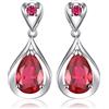 JewelryPalace 8.8ct Orecchini Donna Pendenti Lunghi Argento 925 con Creato Rubino Rosso, Infinito Orecchini a Goccia Argento con Pietra a Taglio Pera, Orecchini Rossi Argento Set Gioielli Donna