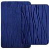 Homaxy Tappetino da bagno in memory foam, set di 2 pezzi, tappetino da bagno antiscivolo e assorbente, tappeto e tappeti da bagno, lavabile in lavatrice (40 x 60 cm + 50 x 80 cm, blu navy)