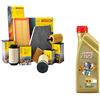 SMC KIT TAGLIANDO 6 LITRI OLIO MOTORE CASTROL EDGE 5W30 LONGLIFE 04 + 4 FILTRI OLIO E ARIA WIX, CARBURANTE BOSCH, ABITACOLO SIARIA (WL7303 o WL7474, 0450906457, WA6573 o WA9601, V3701)