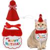 Amaxiu Cappello di compleanno per cani di piccola taglia e gatti, simpatico animale domestico, bandana, accessorio per feste, cuccioli, Happy Birthday, ricamato, per ragazze, ragazzi, gattini, Natale