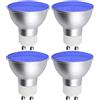 Bonlux GU10 Lampadine LED Blu, 5W GU10 Luce Spot Colorata blu AC 220-240V 120 Gradi Angolo di Fascio 50W MR16 GU10 Sostituzione Alogena Blu per Illuminazione del Paesaggio, 4-Pack