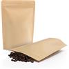 SumDirect 50 Pezzi Sacchetti con Chiusura di Kraft Carta Zip Richiudibili con Foglio di Mylar Rivestito,Buste per Alimenti Imballaggio per Chicco di caffè Foglia, Biscotti, Tee (17 * 24cm)