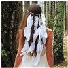 IYOU Indiano Piuma Fascia per Capelli Hippie Boho Copricapo Anni '20 Catena Della Testa Pezzo di Capelli Gioielleria Accessori Copricapo Mascherata per Donne e Ragazze