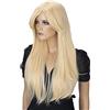 CAISHA Parrucca Voluminosa Capelli Lunghi Moda Parrucca Cosplay Liscio Biondo Platino WH2