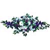 DRW Centro Fiori Artificiali Allungato Cimitero, Santi, Chiese, Anniversari, Cerimonie, Matrimoni Rotondo Viola e Bianco con Orchidee, Gerbere, Garofani, Gladioli e Margherite 130x30x50 cm