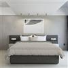 Italian Bed Linen Piumino invernale ignifugo Bicolore Microfibra, Grigio Chiaro/Grigio Scuro, Matrimoniale 250x200 cm