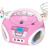 KLIM Candy BAMBINI Stereo per bambini NUOVO 2024 + Radio FM + Batterie incluse + Lettore CD Rosa con altoparlanti e Radio + Regalo Perfetto per Bambini e Bambine