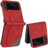 Radoo Cover per Samsung Galaxy Z Flip 4, Custodia in PU Pelle Portafoglio Flip Chiusura Magnetica Antiurto Funzione Scomparti, Supporto Pieghevole per Samsung Galaxy Z Flip 4 (Rosso)