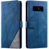SONWO Cover per Galaxy Note 8, Flip Caso in PU Pelle Case Cover Portafoglio Custodia per Samsung Galaxy Note 8, [Kickstand] [Slot per Schede], Blu