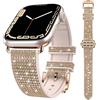 Kamita Bling Cinturino Compatibile con Apple Watch 42mm 44mm 45mm 46mm 49mm, Cinturini Regolabile in Diamante per Ragazze e Donne, Silicone Scintillante Ricambio Strap per iWatch 10 9 8 7 (Oro rosa)