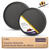 volila Vassoio Antiscivolo Bar - Set Apertivo con 2 Vassoi Aperitivo Bar da 28cm - Vassoio Aperitivo, Vassoio Nero Rotondo per uso Domestico o Professionale al Bar/Ristorante - Vassoio Caffè