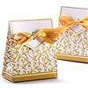 Anyasen 50 pezzi scatoline bomboniere Scatole Portaconfetti Scatolina Bomboniera Scatola Portaconfetti Segnaposto per Matrimonio Compleanno Nascita Laurea Natale Battesimo Comunione Natale (Oro)