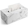 GORESE Porta Fazzoletti, Scatola per Fazzoletti in Pelle Dispenser per Fazzoletti Scatola Decorativa Tissue Box per Casa,Ufficio,Bagno,Auto(Marble)