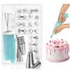 Robin Goods® Set da 38 pezzi per decorare torte - Sacche da pasticcere con ugelli - Sacche da pasticcere riutilizzabili - Strumenti per decorare in acciaio inossidabile (Set - 36 pezzi)