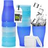 idea-station Neo Bicchieri Plastica 12 x 450 ml - edizione ghiaccio - con Coperchio - Bicchieri Cocktail infrangibile - riutilizzabile Set Bicchieri Acqua - ideale per compleanno e campeggio