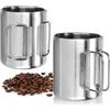 com-four® 2 tazze caffè acciaio inox 350 ml ciascuna, bicchieri termici | doppia parete isolante - senza BPA