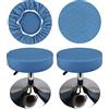 HuaLiSiJi Copri Sgabello Rotondo 30-40cm Fodera Sgabello Rotondo Tessuto di Lusso, Estensibile Resistente Alle Rughe Lavabile Antipolvere Morbido e Durevole (Blu, 2)
