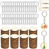 FOCCTS Fette di legno rotonde da 100 pezzi con anelli portachiavi da 100 pezzi adatti per artigianato, scrapbooking, ornamenti, progetti personalizzati