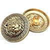 Bestowal 10PCS Bottoni Vestiti - Moda Lion Head Bottone da Cucire Bottone in Metallo a Forma di Pulsante Set per Uomo Donna Blazer, Cappotto, Uniforme, Camicia, Completo e Giacca (Oro, 25mm)