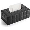 GORESE Porta Fazzoletti, Scatola per Fazzoletti in Pelle Dispenser per Fazzoletti Scatola Decorativa Tissue Box per Casa,Ufficio,Bagno,Auto(Nero)