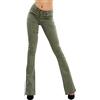 Toocool - Jeans Donna Push up Pantaloni Zampa Elefante Campana Slim Sexy F36-M6129 [XS,Verde]