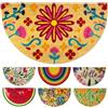 LUA VIKA Zerbino ingresso esterno cocco - Floreale - 40x70 cm - tappeto ingresso esterno casa - zerbino cocco mezzaluna - zerbini moderni e originali