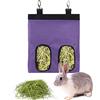 lenpestia Borsa per Fieno Sacchetti di Fieno Mangiatoia fieno per conigli per coniglio cincillà criceto porcellini d'india piccoli animali (2 finestre, viola)