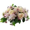 DRW Centro Fiori Artificiali Cimitero, Santi, Chiese, Anniversari, Cerimonie, Matrimoni Rotondo con Rose e ortensie Rose Stile autunnale 30x50 cm