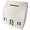 PUNTO CASA Scatola Porta Buste Matrimonio Nozze CASETTA Bianca 33X25X35 CM con Foro X Buste