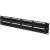 DIGITUS Pannello patch - 19 pollici - Cat-6 - 48 porte RJ45 - Non schermato - Pannello patch LSA - Montaggio a rack 2U - Nero