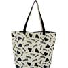 City Shopper Borsa Crema a Tema Musicale Pianoforte e Tastiera Silver 41x29x12cm