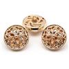 Bestowal 10PCS Tazza dei Vestiti - Rotondo del Fusto del Metallo del Fiore Della Cavità di Modo a Forma di Rotondo Set di Pulsanti in Metallo Pulsante per Cucire (23mm, Oro)