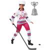 Barbie - Giocatrice di Hockey, Bambola Curvy Sport Invernali Alta 30+ cm, con Maglia Sportiva e Accessori, Casco, Bastone e dischetto da Hockey, Trofeo, Giocattolo per Bambini, 3+ Anni, HFG74