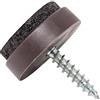 Adsamm® / 100 x feltrini con vite / marrone / Ø 20 mm / tondi / scivoli in plastica con vite e base in feltro / piedini protettivi per mobili Adsamm® Quality