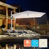 Elios Parasols Ombrellone da giardino 3x3 palo laterale luce LED solare Waikiki Light White