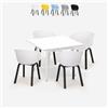 AHD Amazing Home Design Set 4 sedie polipropilene metallo tavolo 80x80cm quadrato Krust Light